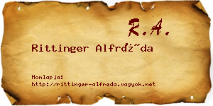 Rittinger Alfréda névjegykártya